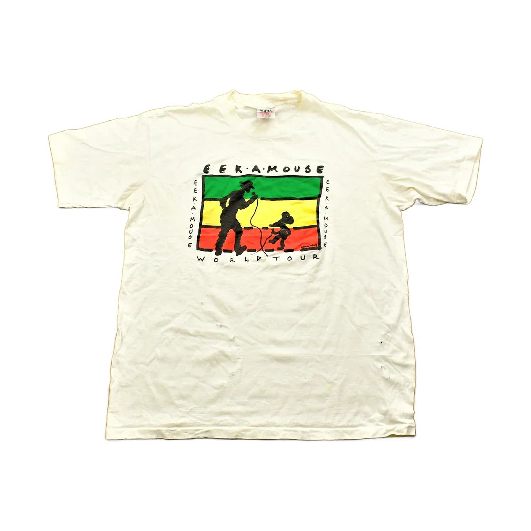 Vintage 90's EEK A MOUSE World Tour Reggae Band T-shirt Men's Large from propervintagecanada
