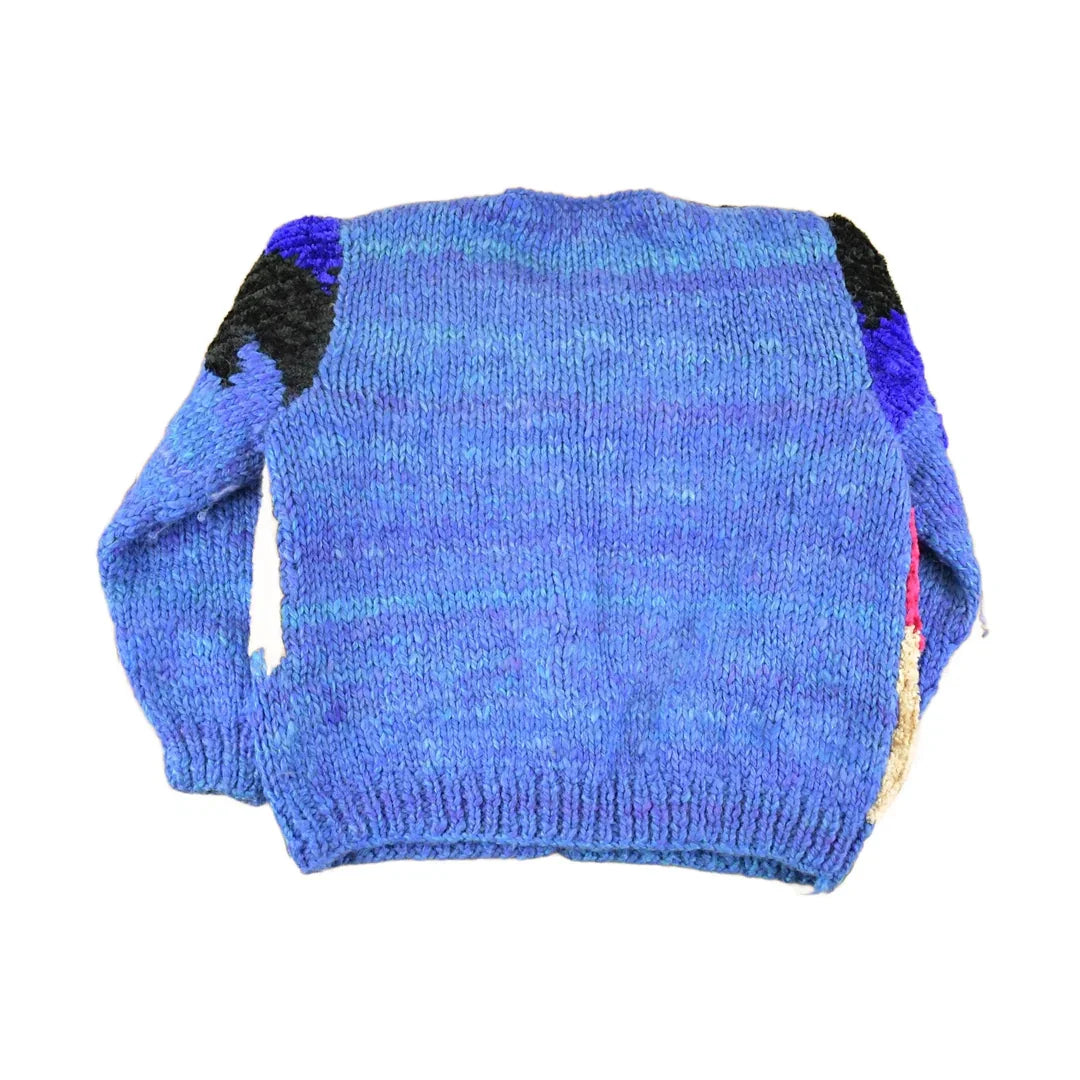 Vintage 90s Abstract Knit Cardigan - Funky Pattern, Women's M from propervintagecanada
