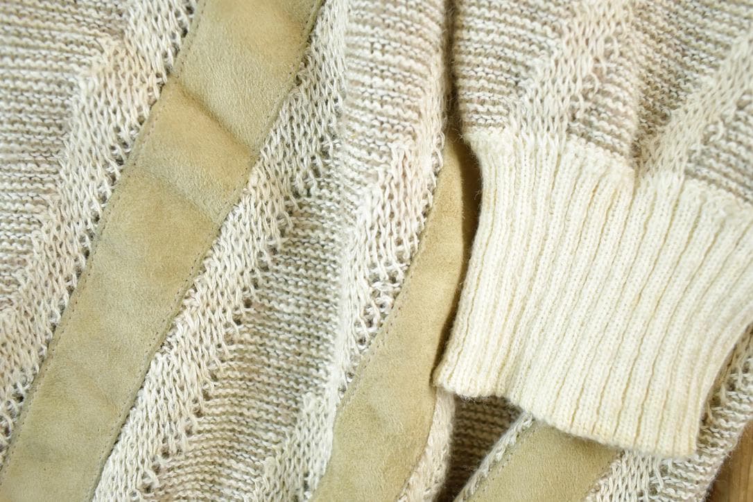 Vintage 90s Abstract Knit Crewneck Sweater Mens XL from propervintagecanada