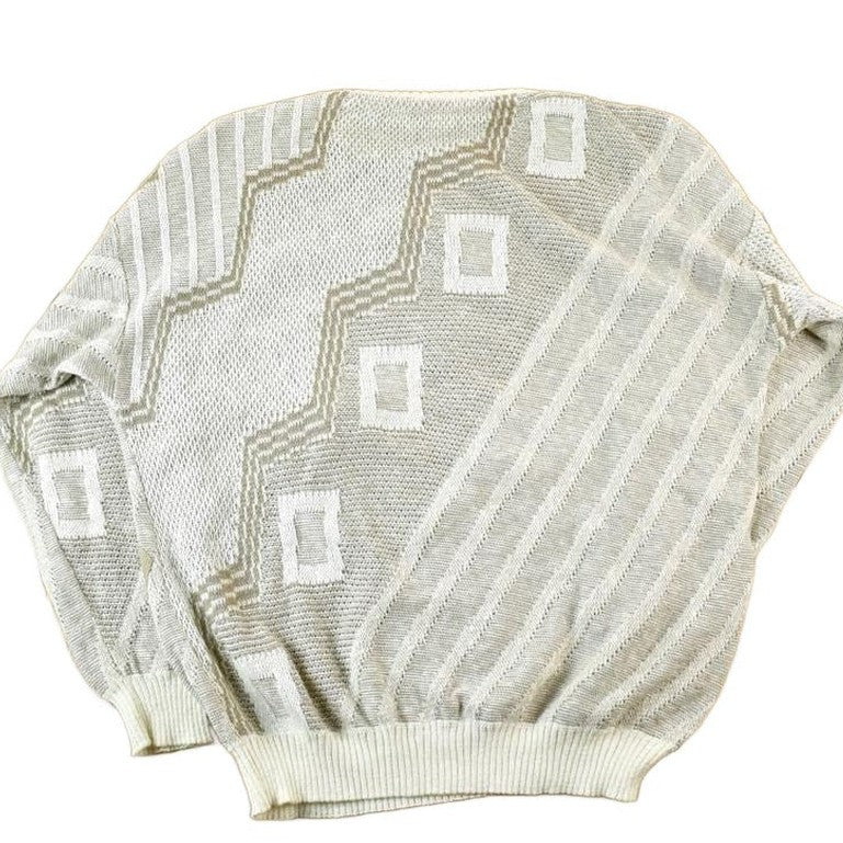 Vintage 90s Abstract Knit Crewneck Sweater Mens XL from propervintagecanada