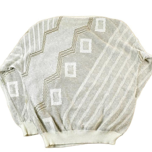 Vintage 90s Abstract Knit Crewneck Sweater Mens XL from propervintagecanada