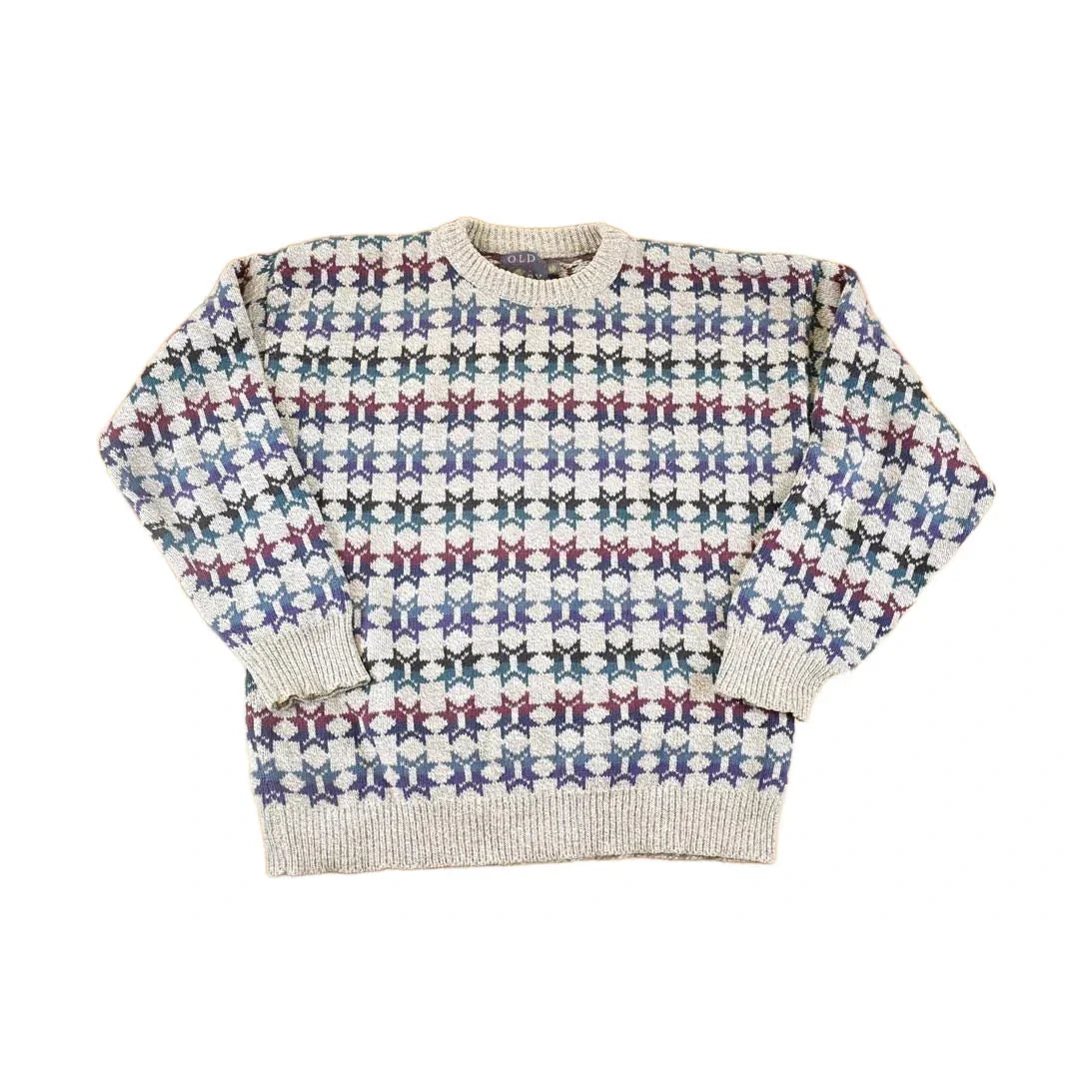 Vintage 90s Abstract Knit Sweater Men's XL - Funky Pullover from propervintagecanada