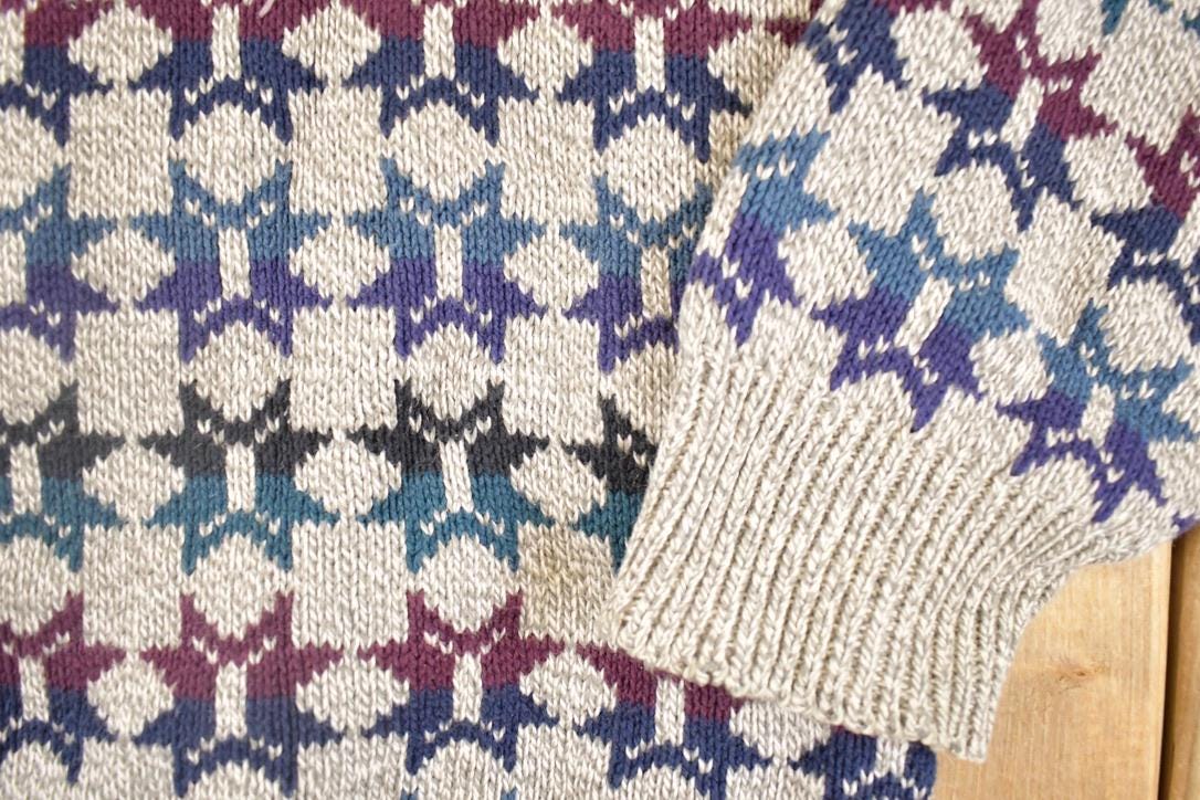Vintage 90s Abstract Knit Sweater Men's XL - Funky Pullover from propervintagecanada