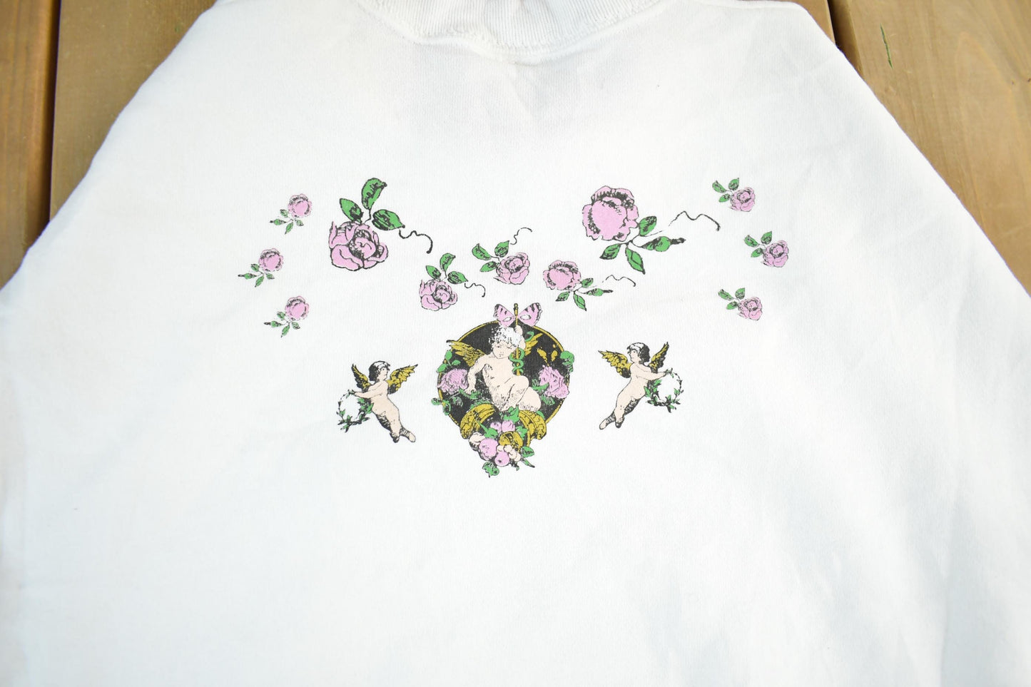 Vintage 90s Angels Crewneck Sweatshirt Pastel Collar Men's Large from propervintagecanada