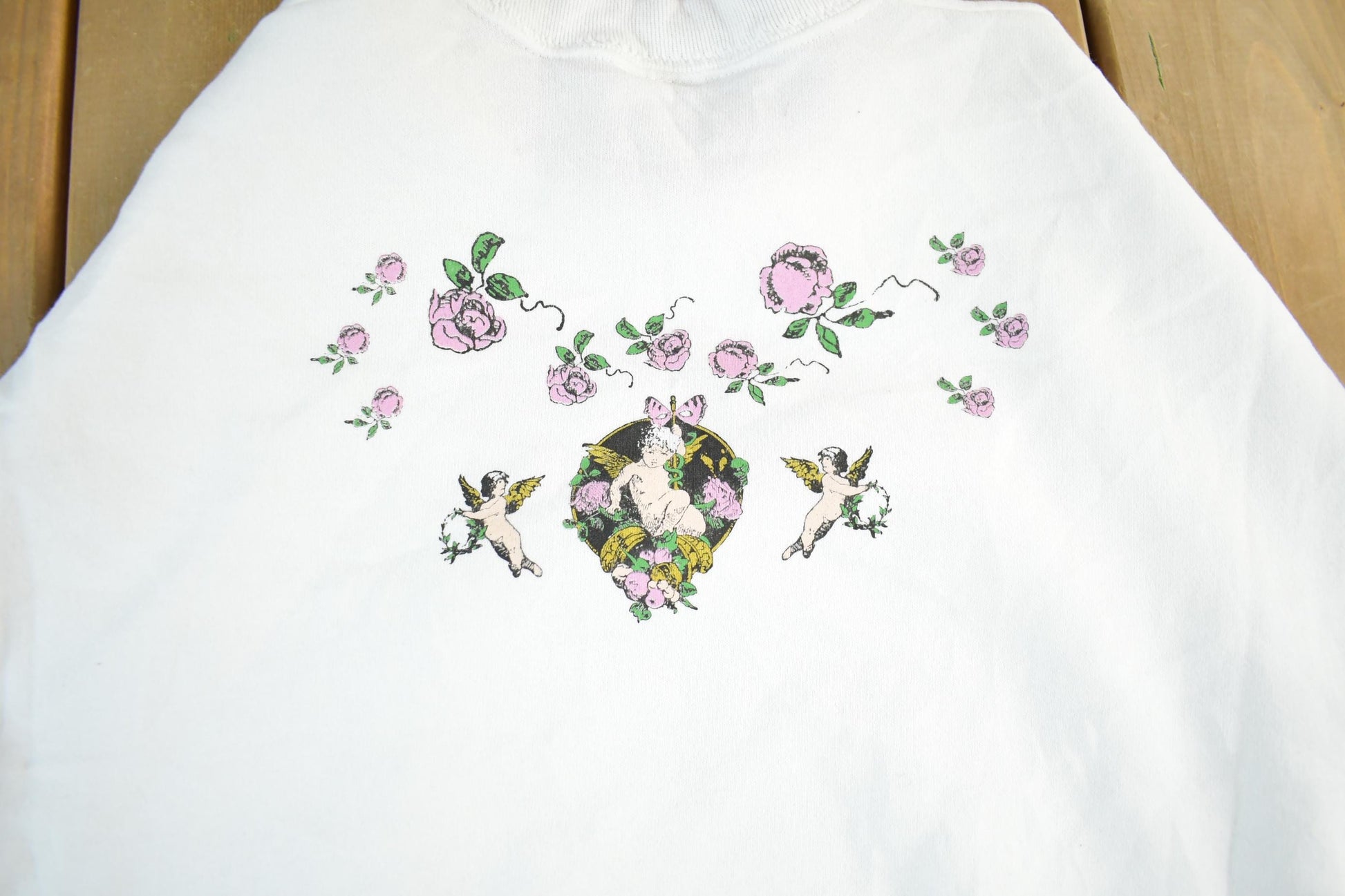 Vintage 90s Angels Crewneck Sweatshirt Pastel Collar Men's Large from propervintagecanada