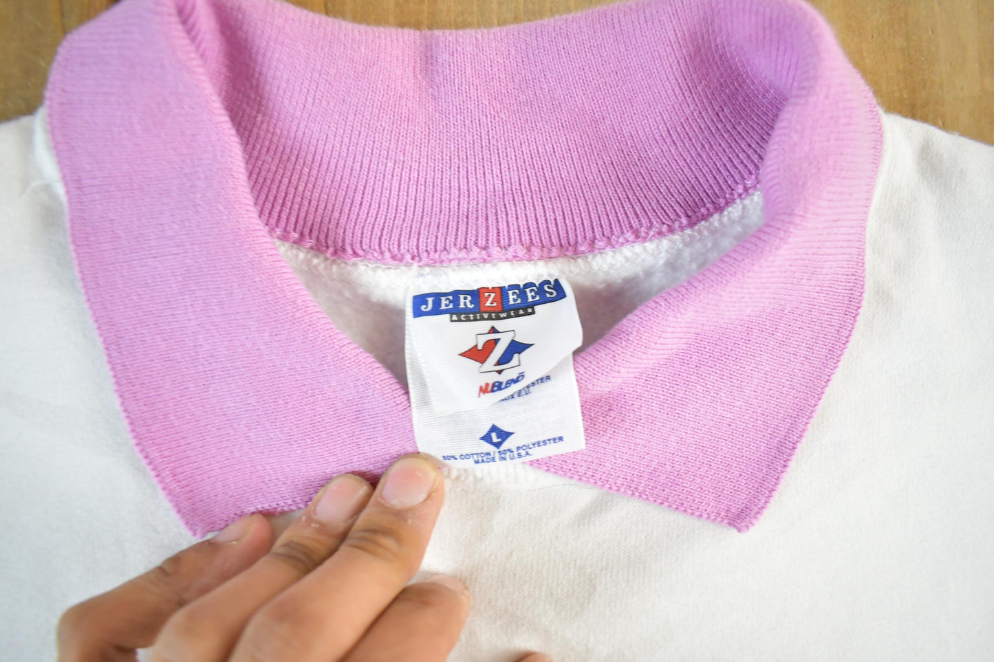 Vintage 90s Angels Crewneck Sweatshirt Pastel Collar Men's Large from propervintagecanada