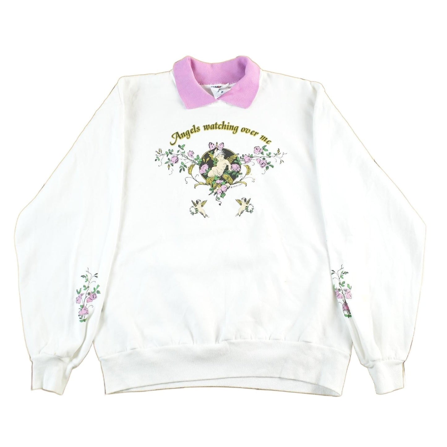 Vintage 90s Angels Crewneck Sweatshirt Pastel Collar Men's Large from propervintagecanada