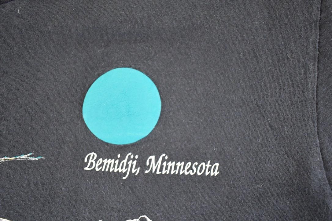 Vintage 90s Bemidji Minnesota Wolves Graphic T-Shirt, Men's L from propervintagecanada