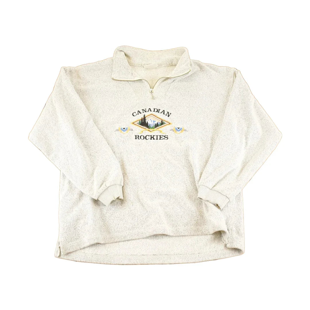 Vintage 90s Canadian Rockies Quarter Zip Sweatshirt, Men's XL from propervintagecanada
