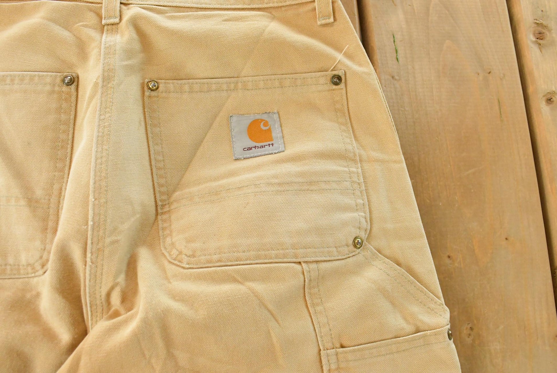 Vintage 90s Carhartt Double Knee Work Pants, Distressed Carpenter Men's 29x30 from propervintagecanada