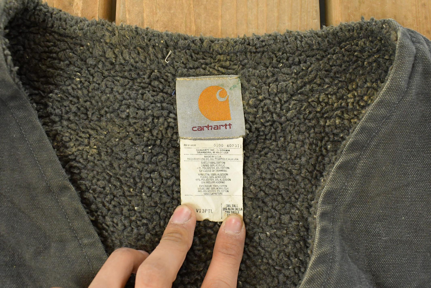 Vintage 90s Carhartt Sherpa Lined Work Vest Mens 3XL Tall from propervintagecanada
