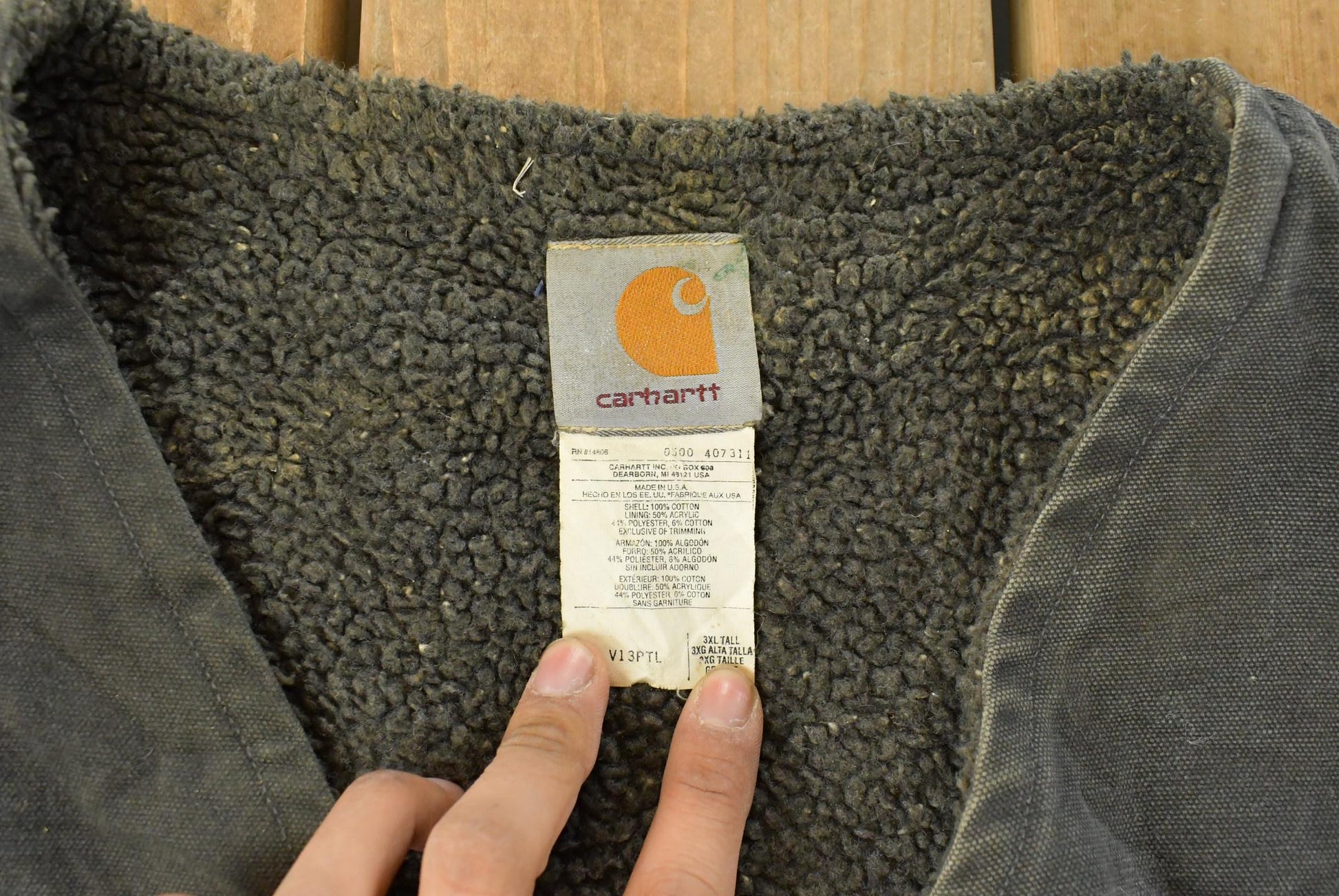 Vintage 90s Carhartt Sherpa Lined Work Vest Mens 3XL Tall from propervintagecanada