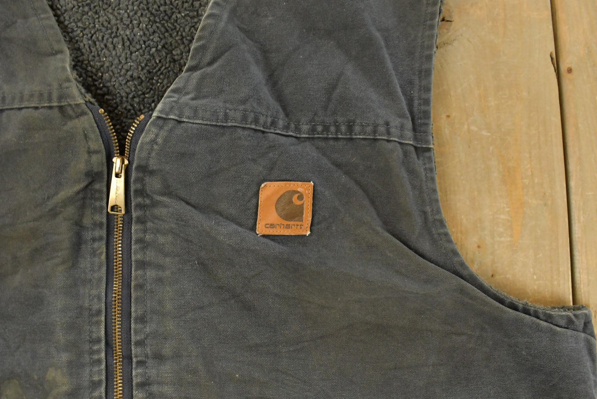 Vintage 90s Carhartt Sherpa Lined Work Vest Mens 3XL Tall from propervintagecanada