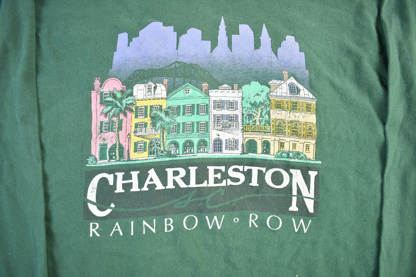 Vintage 90s Charleston Rainbow Row Long Sleeve T-Shirt Men's 2XL from propervintagecanada