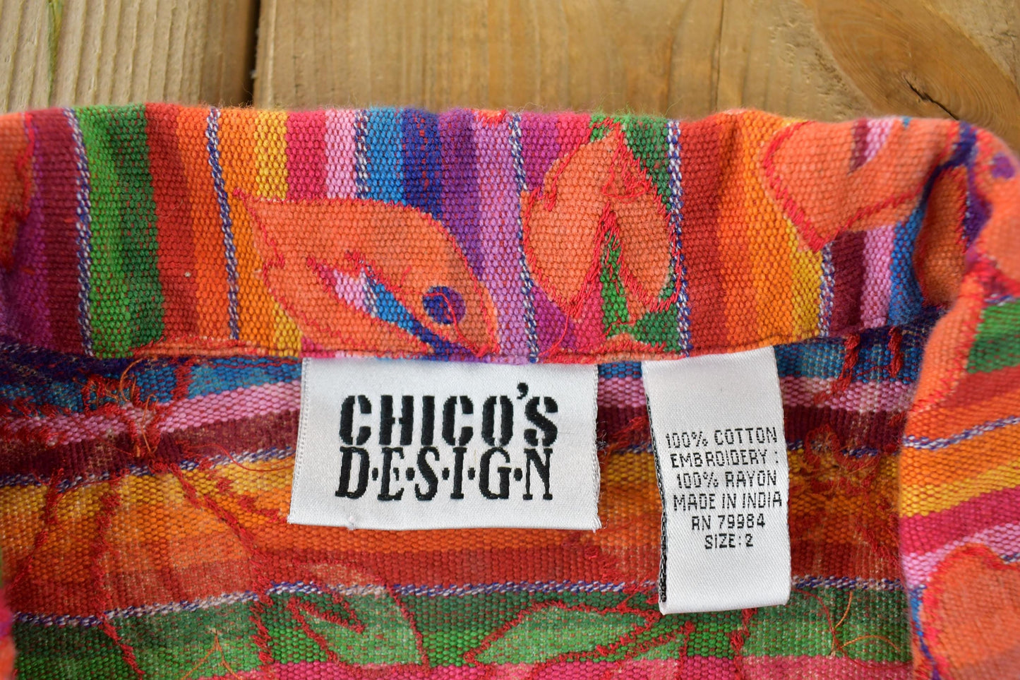 Vintage 90s Chicos Design Abstract Knit Button Up Shirt Men's Large from propervintagecanada