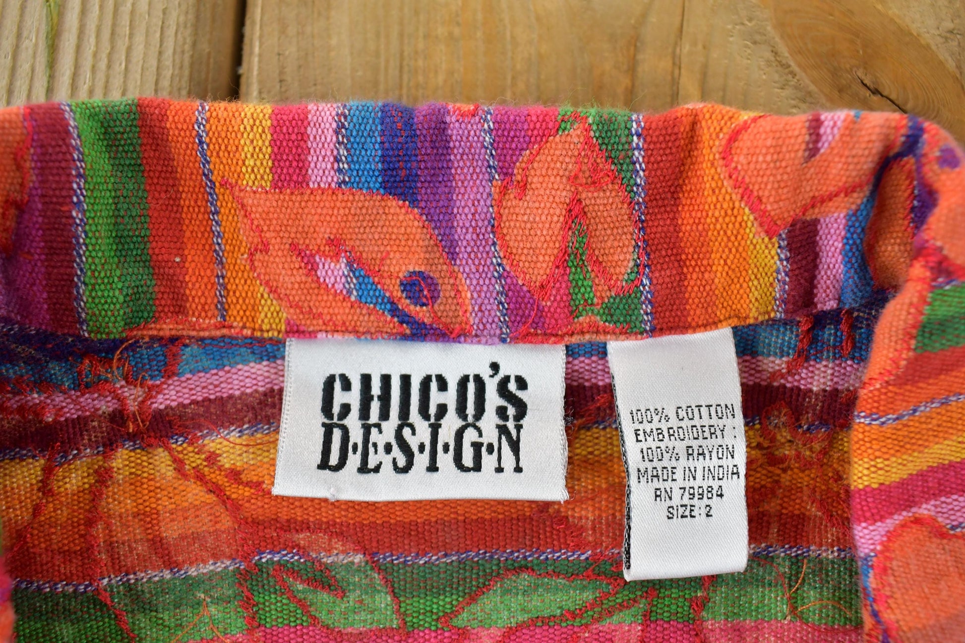 Vintage 90s Chicos Design Abstract Knit Button Up Shirt Men's Large from propervintagecanada