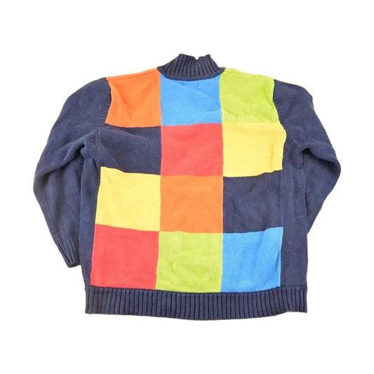 Vintage 90s Color Block Knit Sweater: Jones New York, Women's L from propervintagecanada