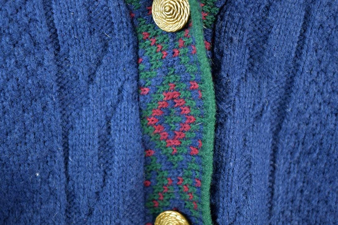 Vintage 90s Cricket Lane Cable Knit Cardigan Mens L from propervintagecanada
