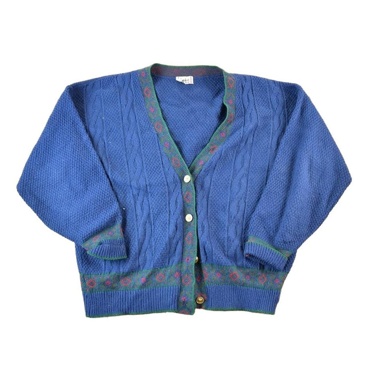 Vintage 90s Cricket Lane Cable Knit Cardigan Mens L from propervintagecanada