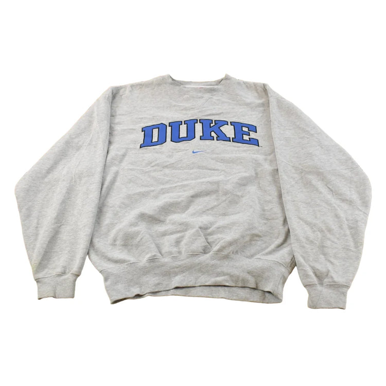Vintage 90s Duke Blue Devils Nike Middle Swoosh Crewneck Sweatshirt Men's M-L from propervintagecanada