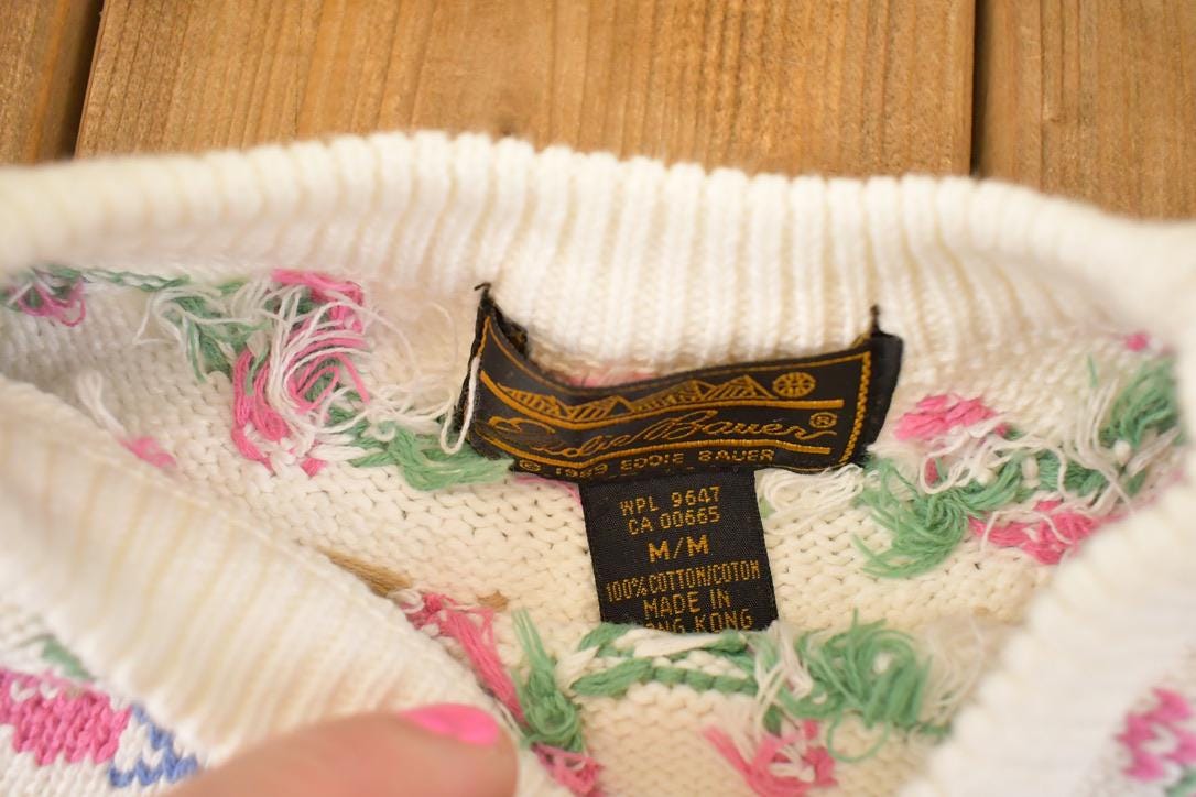 Vintage 90s Eddie Bauer Knit Sweater: Duck Pattern, Women's M from propervintagecanada