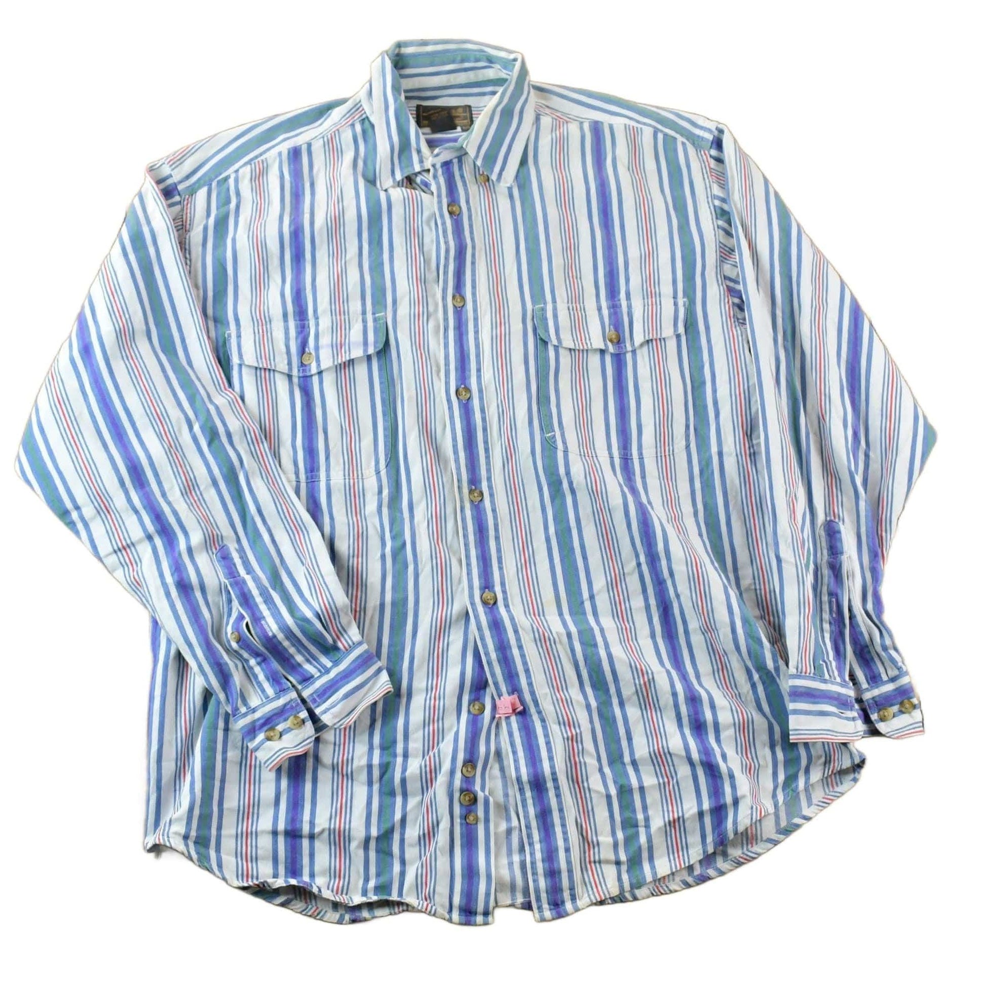 Vintage 90s Eddie Bauer Striped Button Up Shirt Men's Large from propervintagecanada