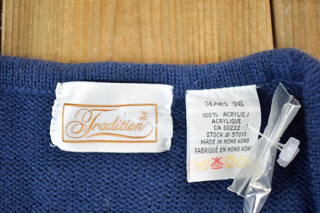 Vintage 90s Embroidered Knit Cardigan Vest Women's S from propervintagecanada