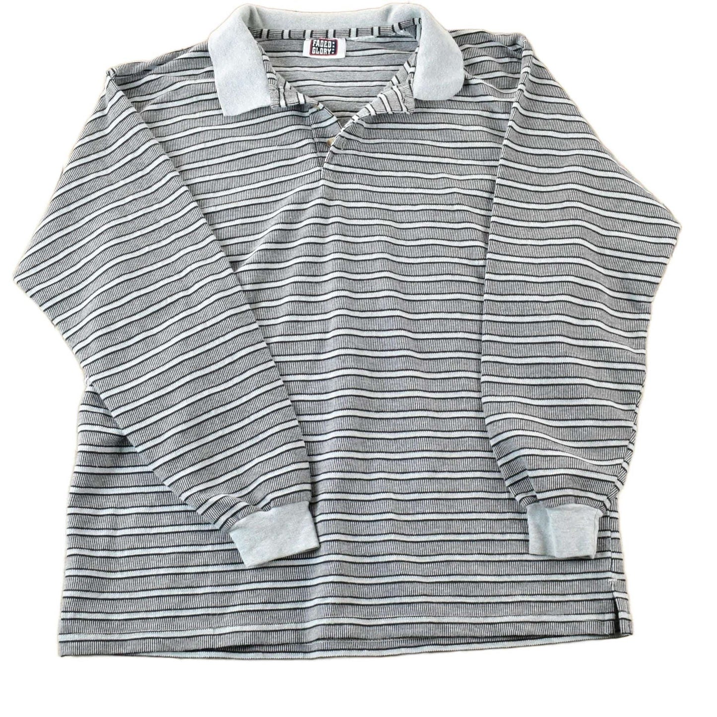 Vintage 90s Faded Glory Striped Button Up Shirt Men's Large from propervintagecanada