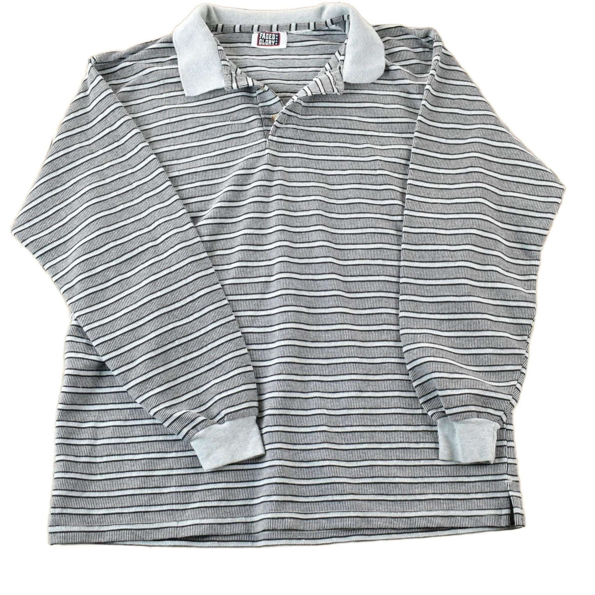 Vintage 90s Faded Glory Striped Button Up Shirt Men's Large from propervintagecanada