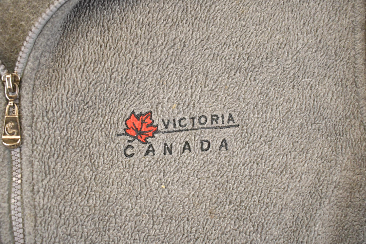 Vintage 90s Fleece Zip Sweater: Victoria Canada, Geometric Pattern, Men's L from propervintagecanada