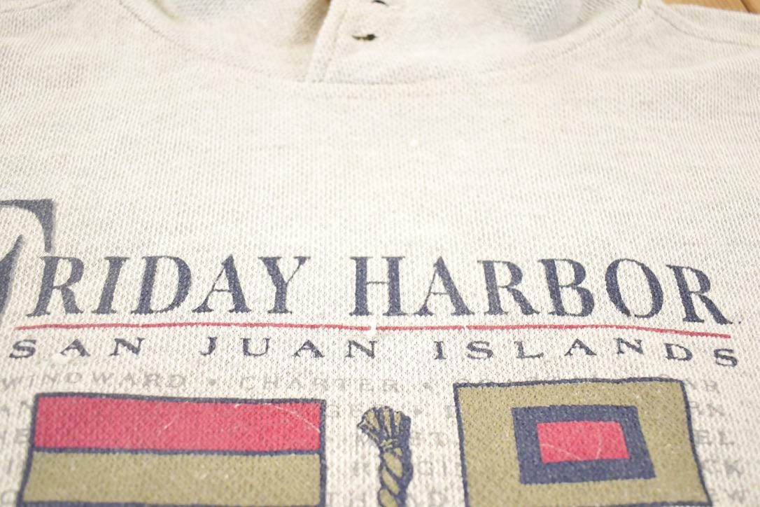 Vintage 90s Friday Harbor Quarter Zip Sweatshirt, Men's XL from propervintagecanada