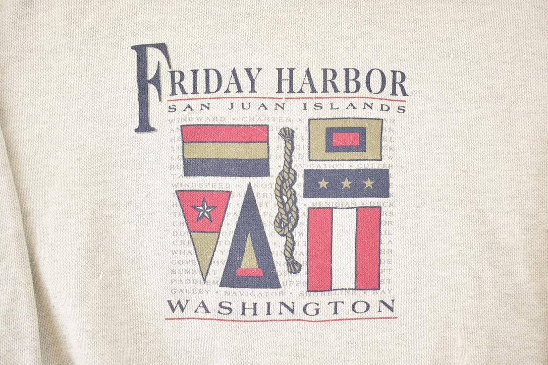 Vintage 90s Friday Harbor Quarter Zip Sweatshirt, Men's XL from propervintagecanada