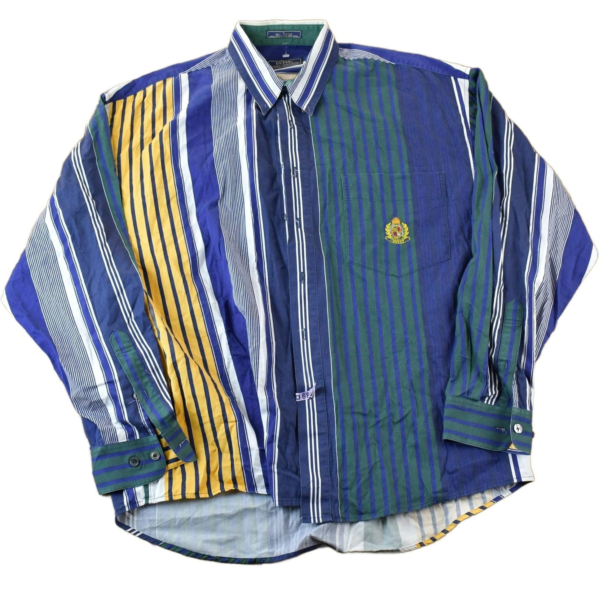 Vintage 90s Guess Classics Striped Button Up Shirt Men's XL