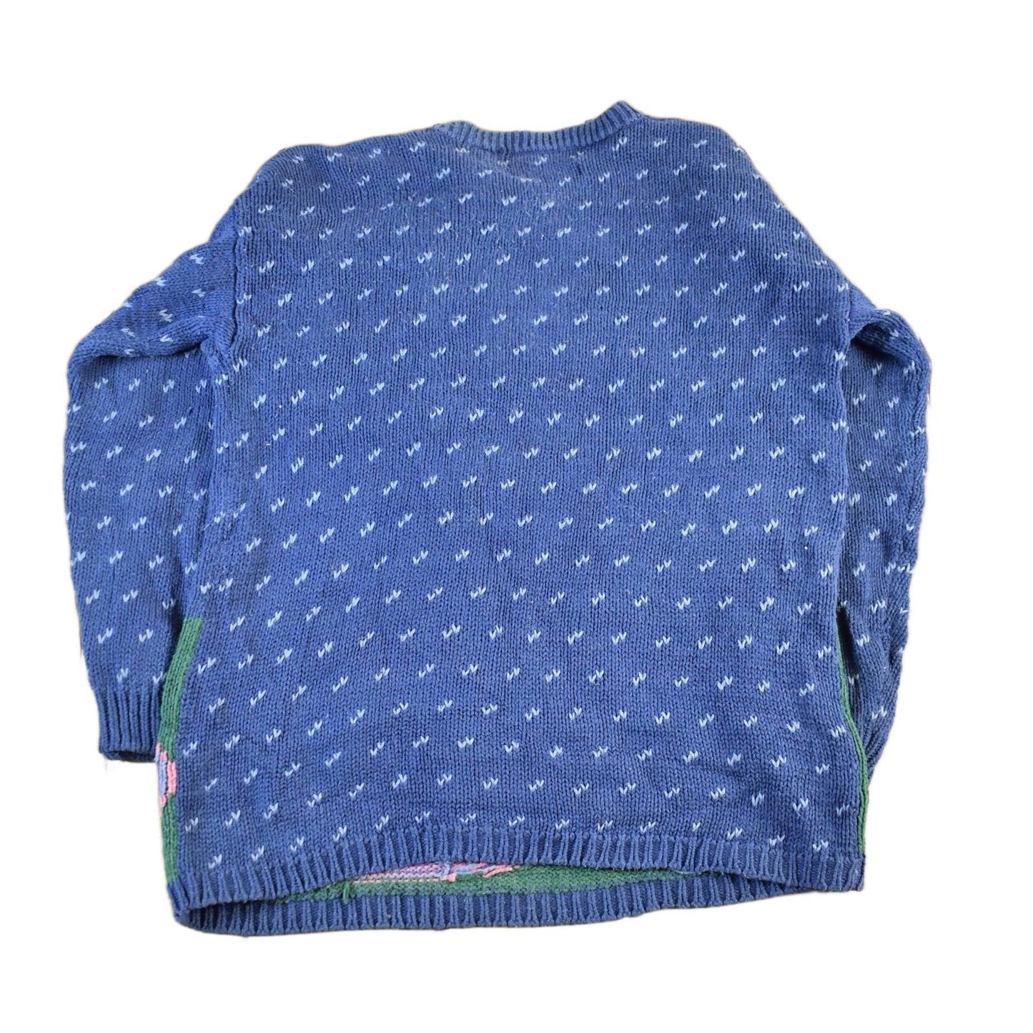 Vintage 90s Hand Knit Cat Sweater Abstract 3D Crewneck Men's Large from propervintagecanada