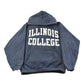 Vintage 90s Illinois College Hoodie Sweatshirt Men's Small from propervintagecanada