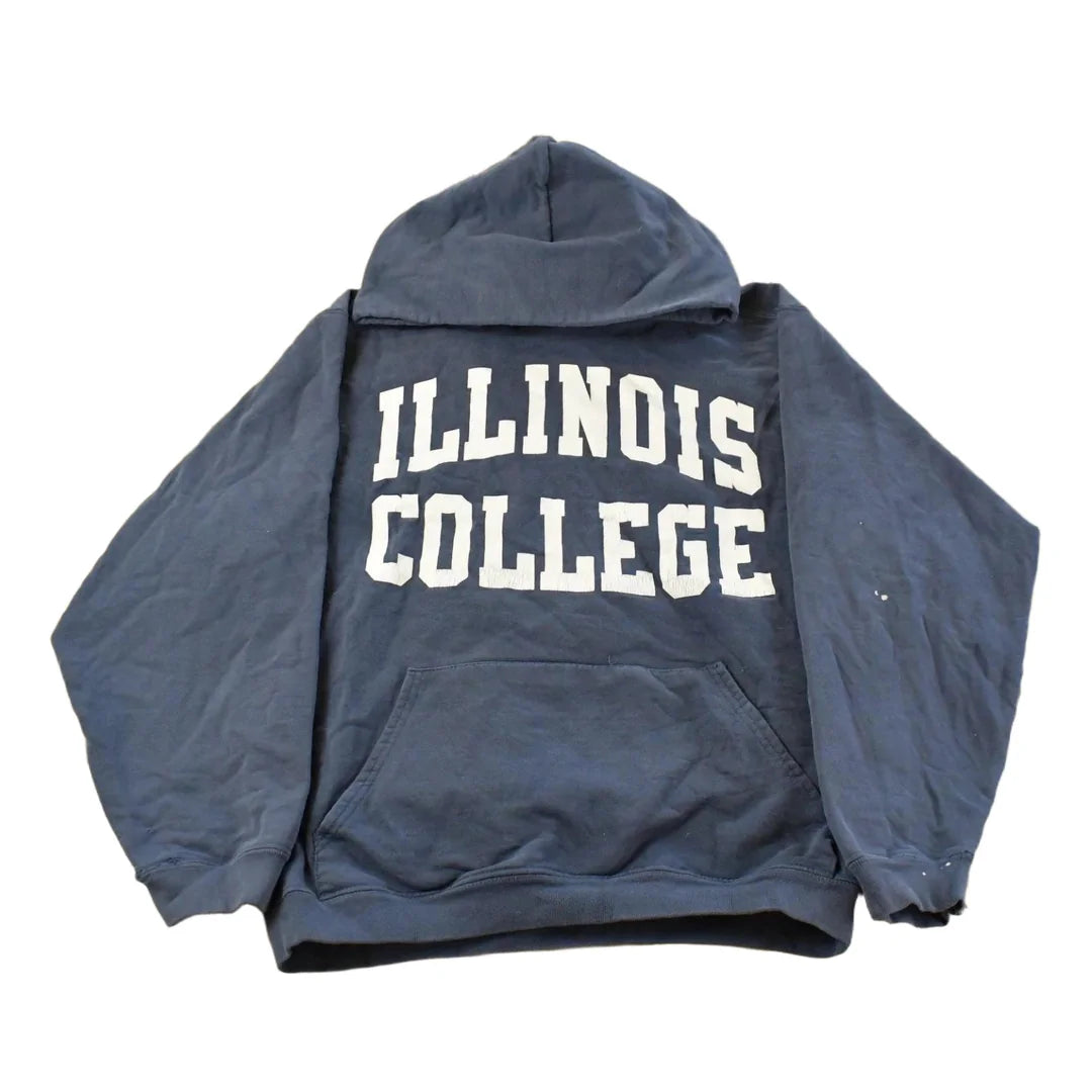 Vintage 90s Illinois College Hoodie Sweatshirt Men's Small from propervintagecanada