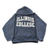 Vintage 90s Illinois College Hoodie Sweatshirt Men&