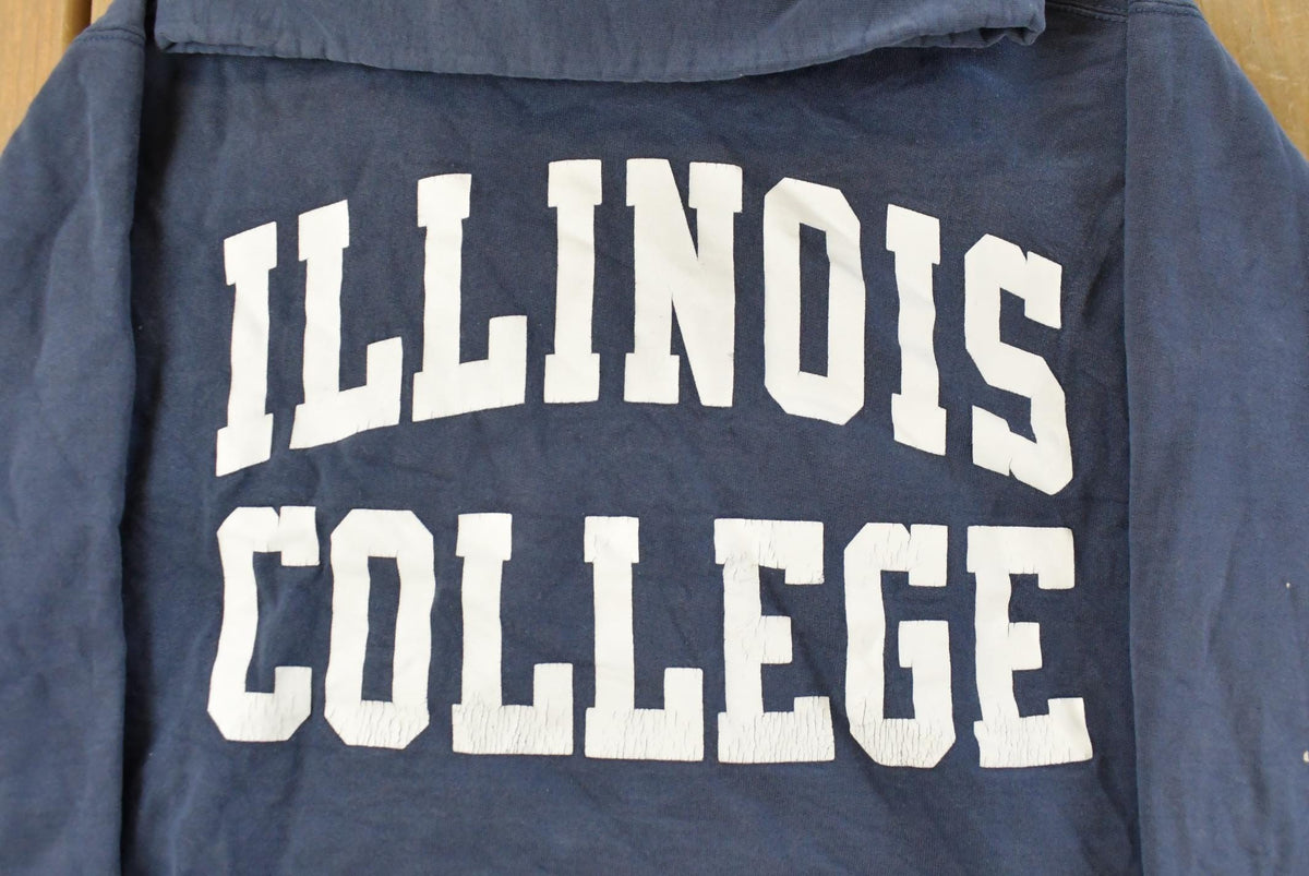 Vintage 90s Illinois College Hoodie Sweatshirt Men's Small from propervintagecanada