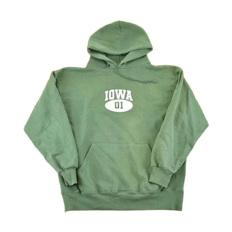 Vintage 90s Iowa Hoodie, Souvenir Graphic Sweater (Men's L) from propervintagecanada