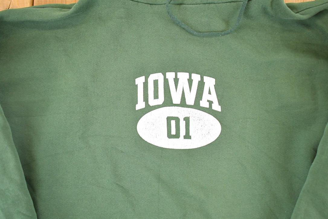 Vintage 90s Iowa Hoodie, Souvenir Graphic Sweater (Men's L) from propervintagecanada