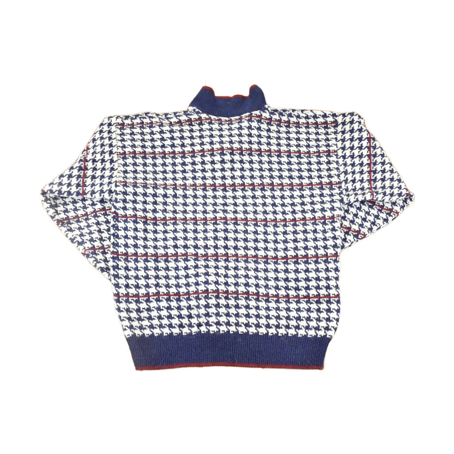 Vintage 90s Jantzen Knit Sweater XL - Abstract Houndstooth Pullover from propervintagecanada
