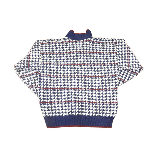 Vintage 90s Jantzen Knit Sweater XL - Abstract Houndstooth Pullover from propervintagecanada
