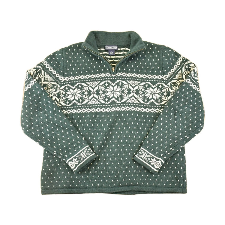 Vintage 90s Lands' End Quarter Zip Sweater: Abstract Pattern, Women's M from propervintagecanada
