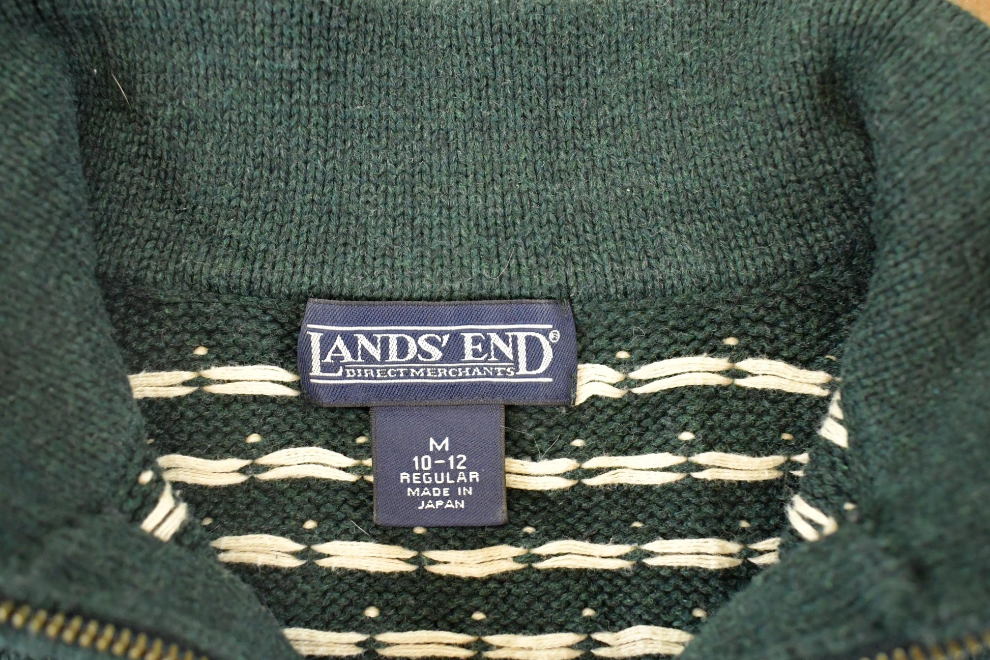Vintage 90s Lands' End Quarter Zip Sweater: Abstract Pattern, Women's M from propervintagecanada