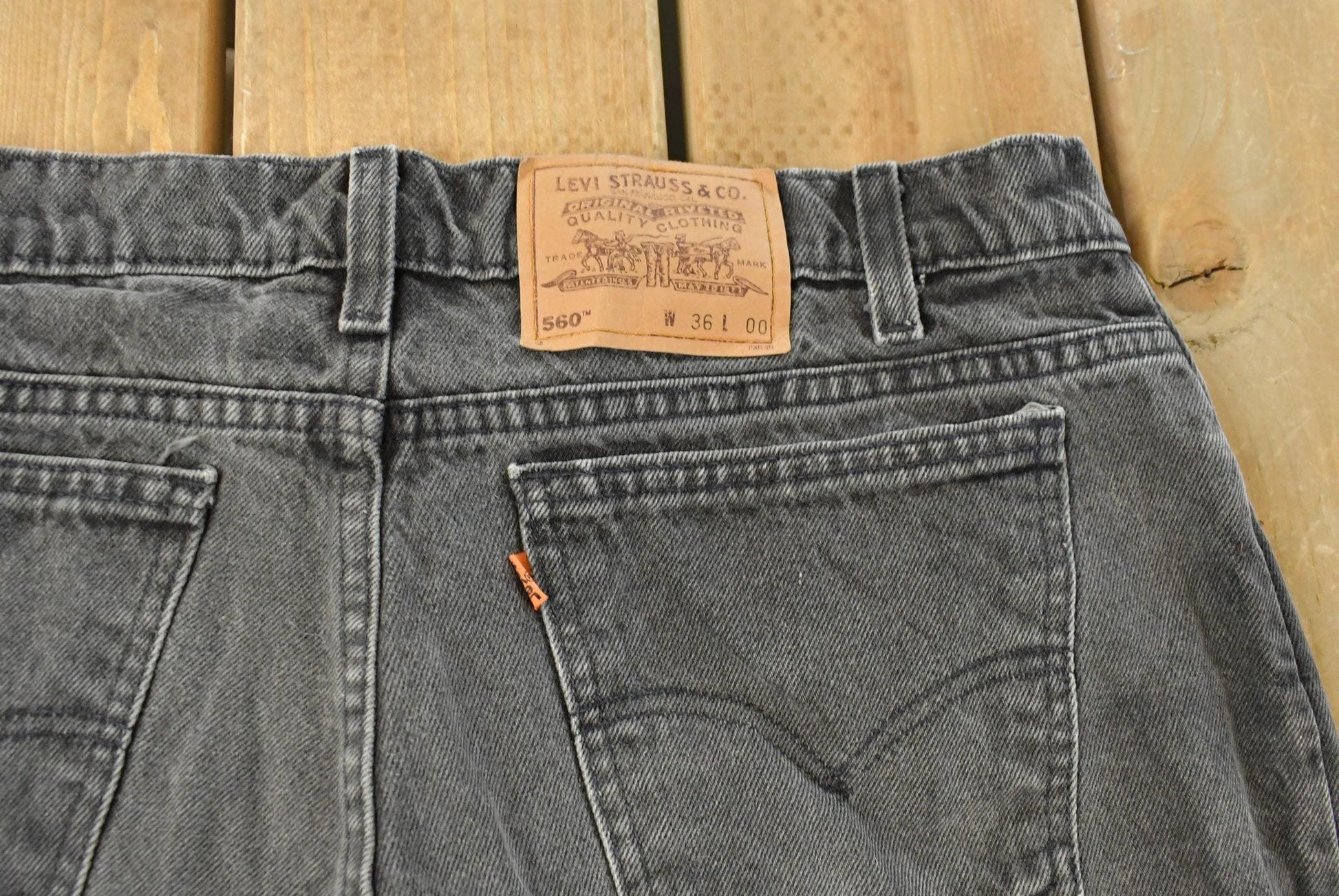 Vintage 90s Levi's 560 Denim Jean Shorts: Relaxed Fit, Orange Tab, Men's 34 from propervintagecanada