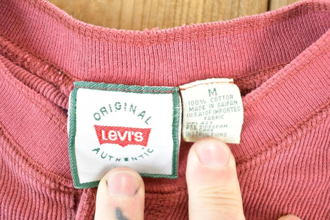 Vintage 90s Levis Knit Henley Sweater Mens Small from propervintagecanada