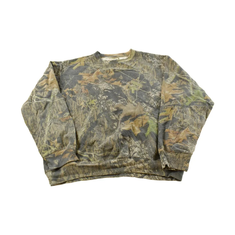 Vintage 90s Mossy Oak Break Up Camo Crewneck Sweatshirt XL Made USA from propervintagecanada