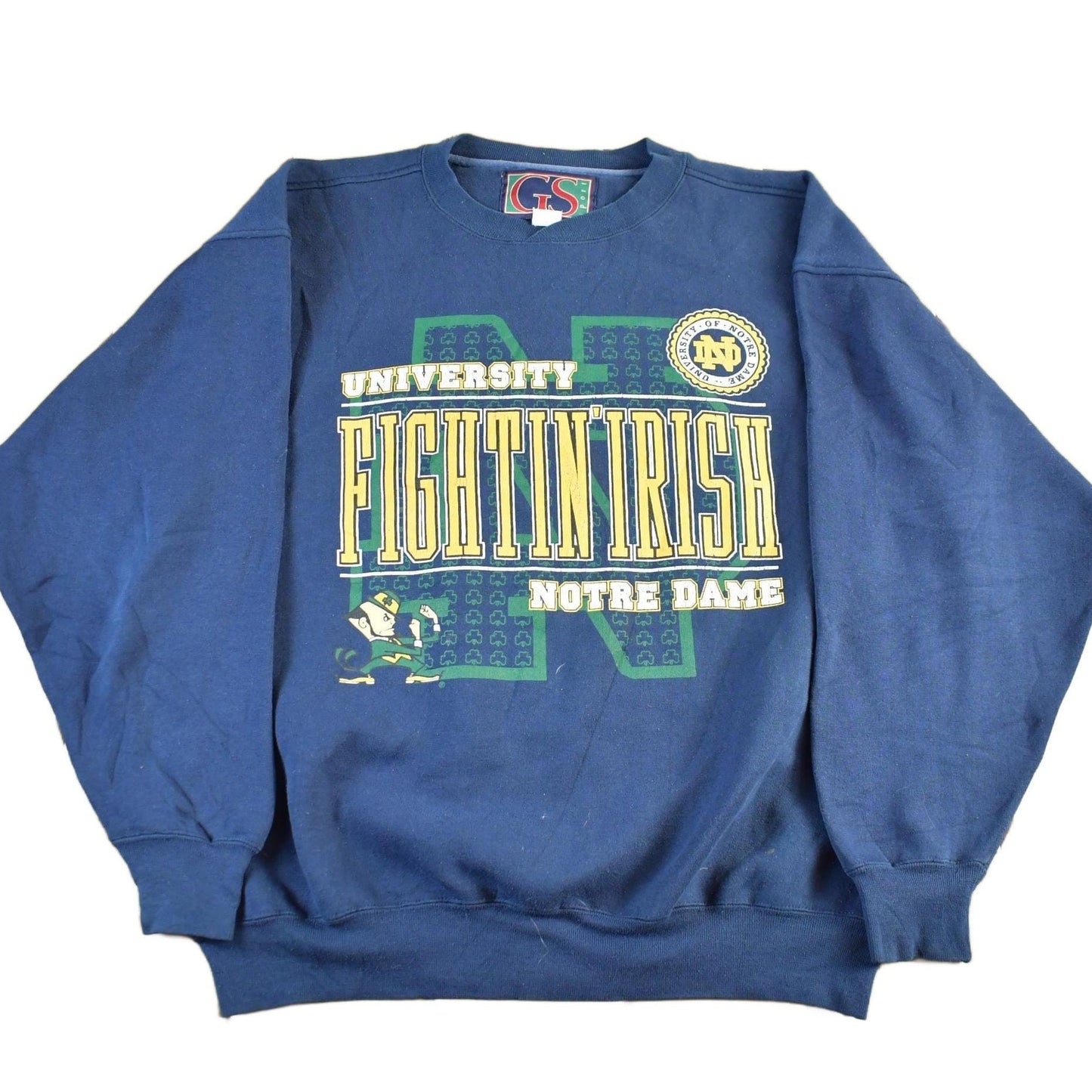 Vintage 90s Notre Dame Fighting Irish Crewneck Sweatshirt Men's XL from propervintagecanada