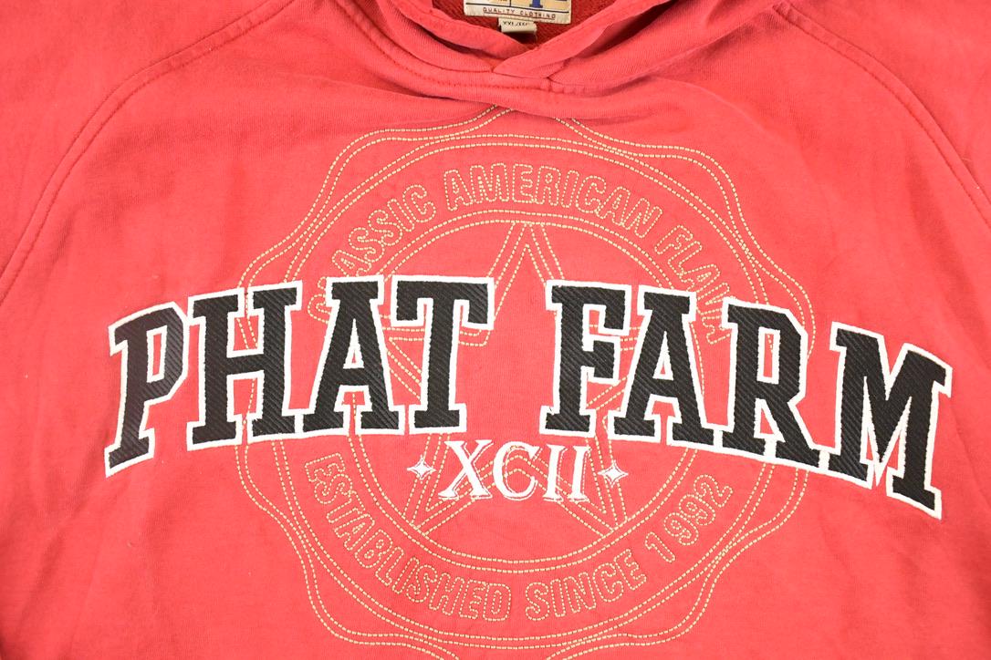 Vintage 90s Phat Farm Hoodie XXL - Embroidered New York Rap Sweatshirt from propervintagecanada