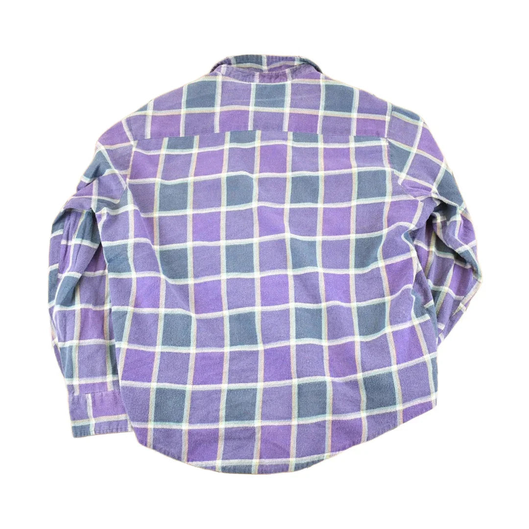 Vintage 90s Plaid Button Up Shirt, Men's XL Purple Flannel from propervintagecanada